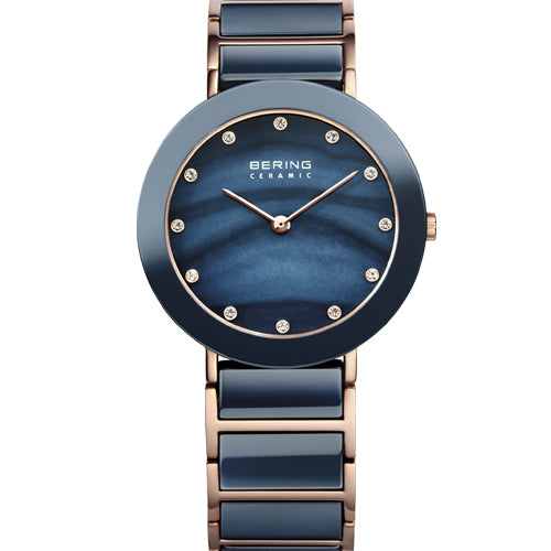 Bering Ceramic Blue Mother-Of-Pearl Dial Women 35mm 11435-767