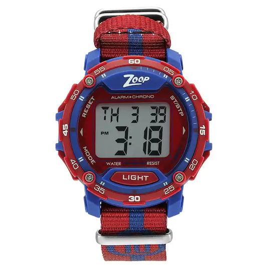 Zoop Digital Jersey Blue Bezel Nylon Strap