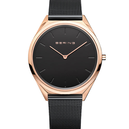 Bering Ultra Slim Black Dial Men 39mm 17039-166