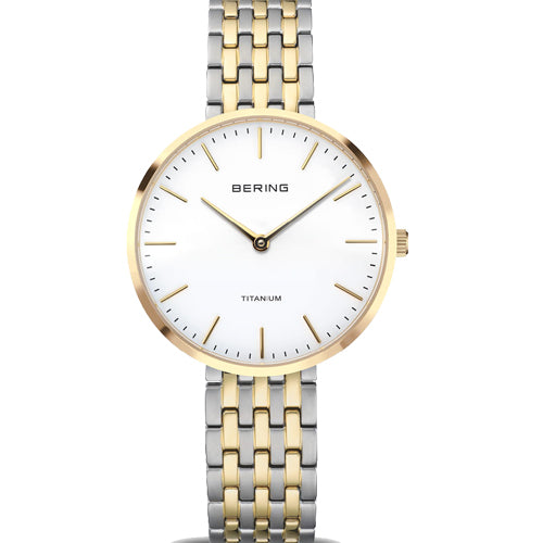 Bering Titanium White Dial Women 34mm 19334-010
