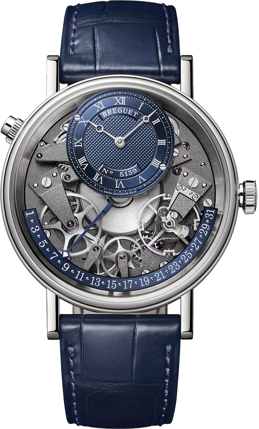 Breguet Tradition Silver & Grey Dial Blue 40 MM Watch for Men