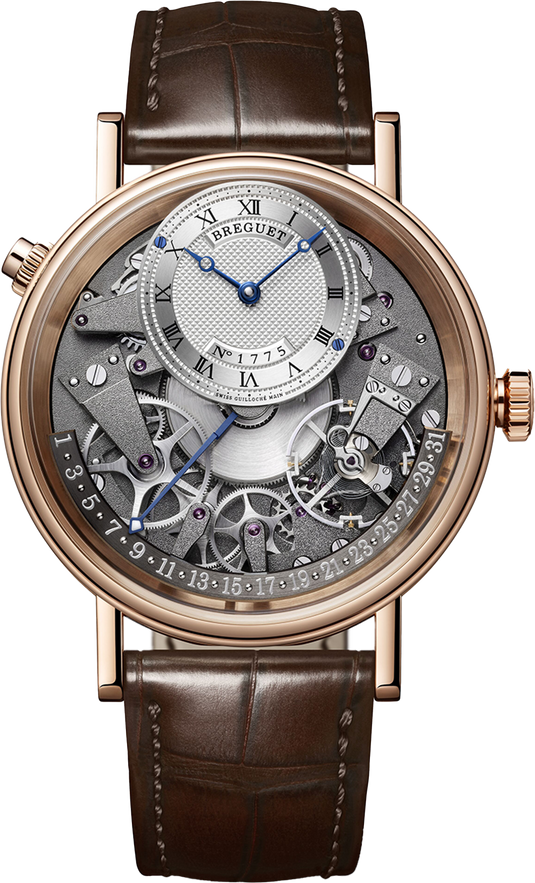 Breguet Tradition Silver & Grey Dial Brown 40 MM Watch for Men