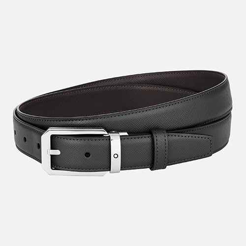 Mont Blanc, Black/brown 30 mm reversible leather belt