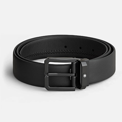 Mont Blanc, Black 35 mm leather belt