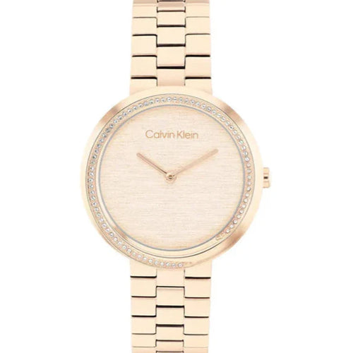Calvin Klein Twisted Bezel Rose Gold Dial Women 34mm 25100167