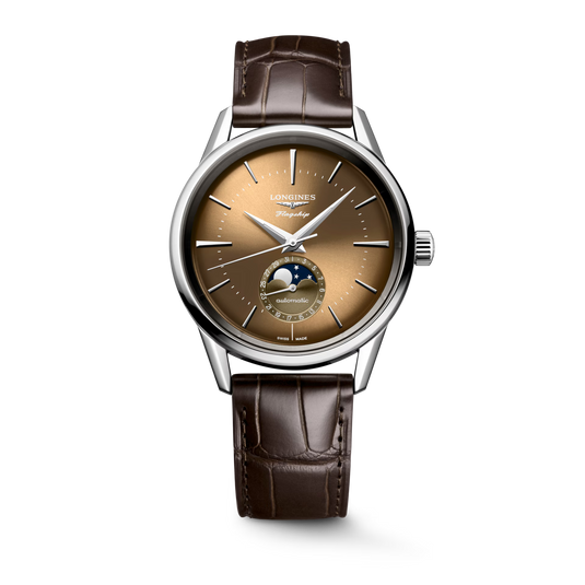 Longines Flagship Heritage Moonphase Sunray Beige Dial Men 38.50mm L48154622