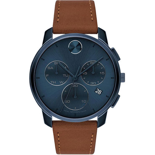 Movado Bold Thin Blue Dial Men 42mm