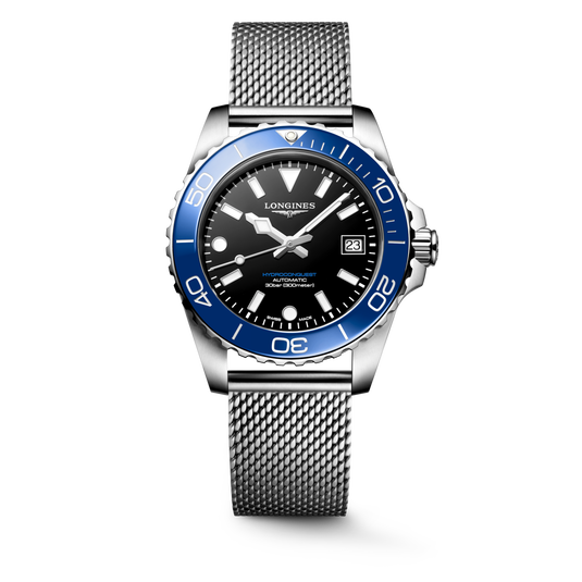 Longines HydroConquest Black Lacquered Polished Dial Men 39mm L37794906