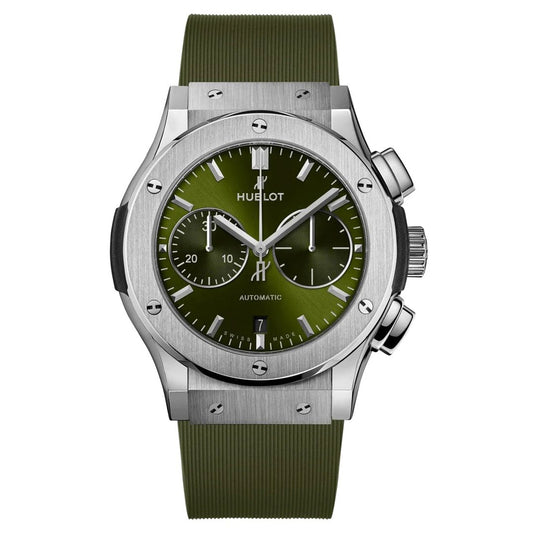 Hublot Classic Fusion Chronograph Titanium Green Dial Men 45mm