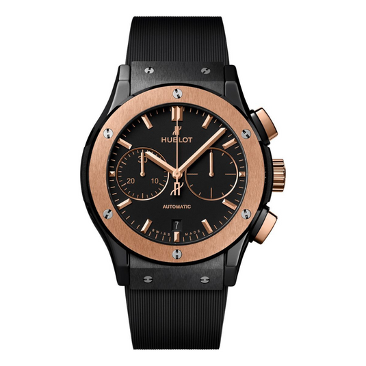 Hublot Classic Fusion Chronograph Ceramic King Gold Matte Black Dial 45 mm