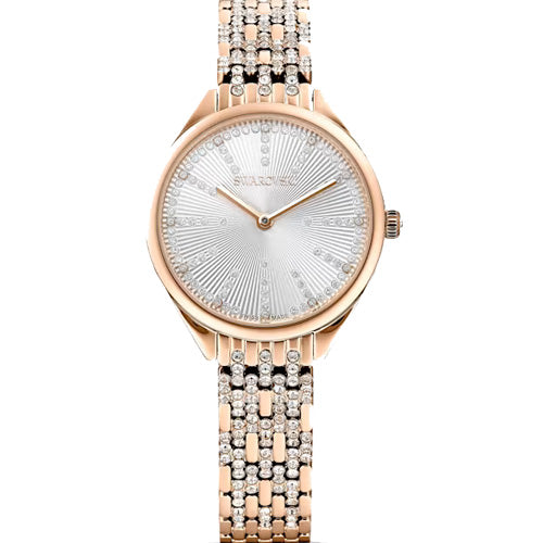 Swarovski Attract Silver Dial with Rose Gold Strap Watch for Women