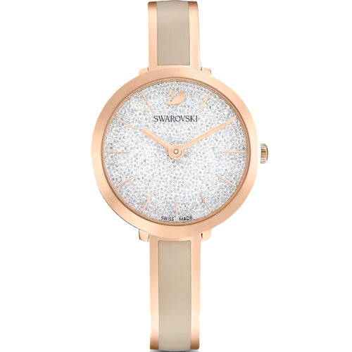 Swarovski Crystalline Delight White Crystal Dial & Grey Strap Watch for Women