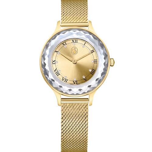 Swarovski Octea Nova Women's Gold Dial & Gold Chain 33 MM Watch