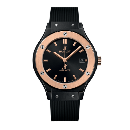 Hublot Classic Fusion Ceramic King Gold Black Sunray Dial 38 mm