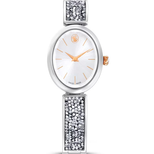Swarovski Cosmic Rock White Dial with Silver Chain Watch for Women