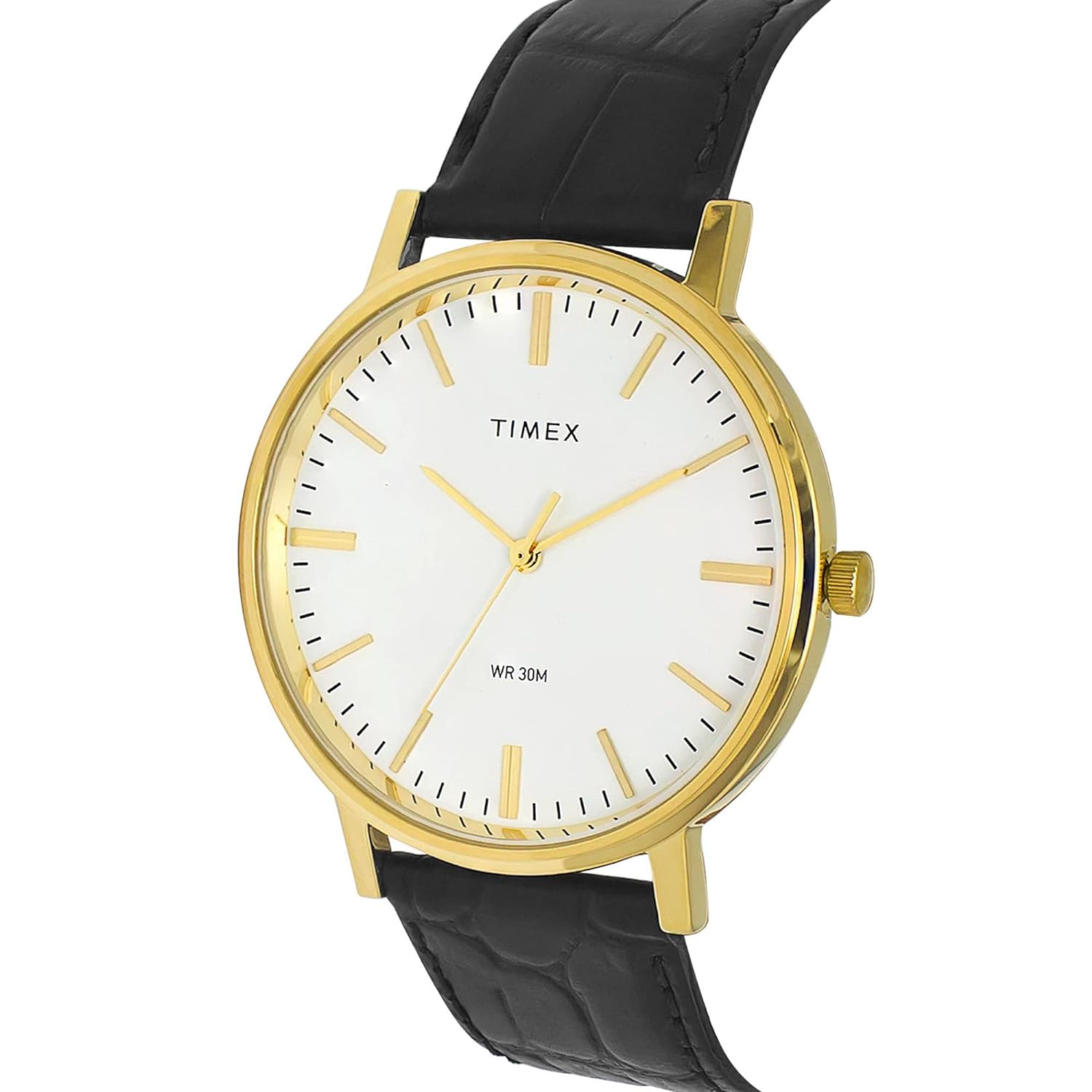 Classics Mens White Dial Leather Strap