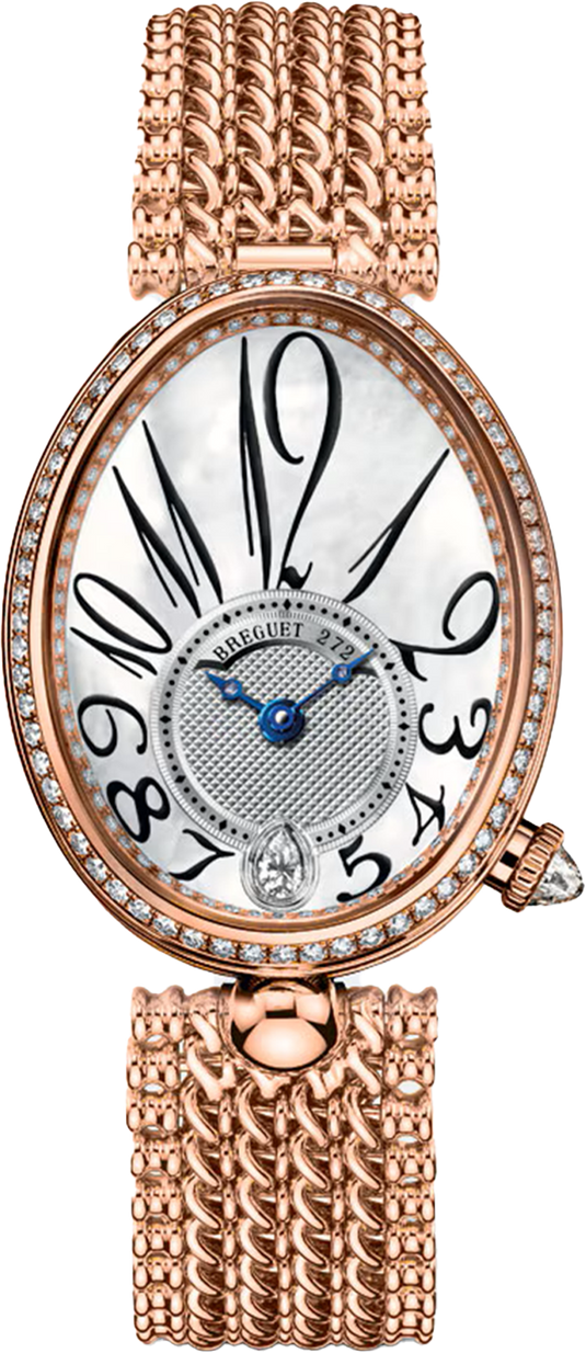 Breguet Reine De Naples White dial Gold chain 36.50 mm for Women