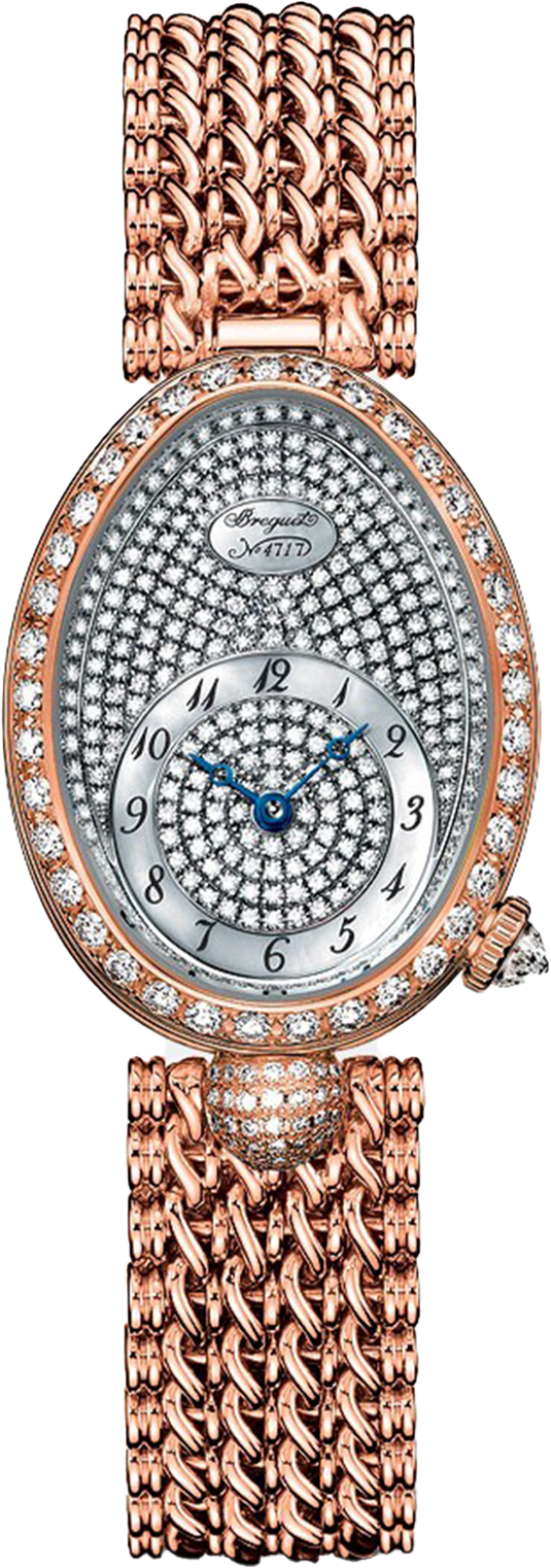 Breguet Reine Pave Dial Rose Gold chain 33mm Watch for Women