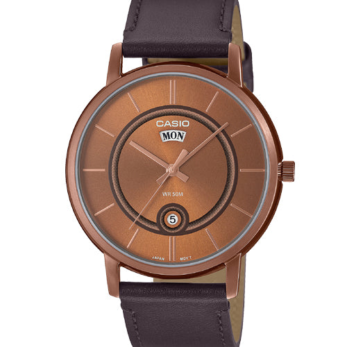 Casio Enticer MTP-B120 series Brown Dial Men 41mm A2045 MTP-B120RL-5AV