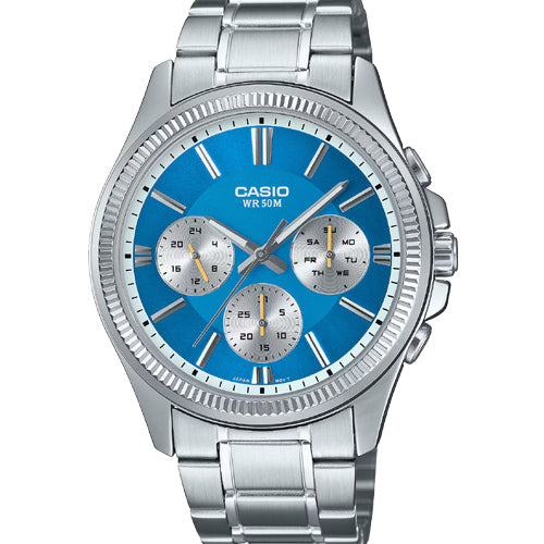 Casio Enticer Blue Dial Men 42mm A2229 MTP-1375D-2A2V