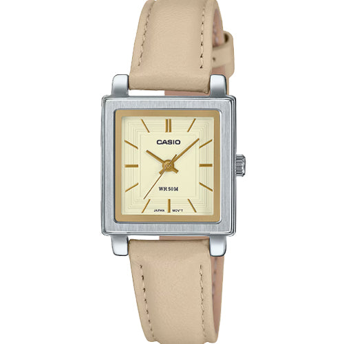 Casio Enticer Standard Beige Dial Women 23mm A2235 LTP-E176L-5AV