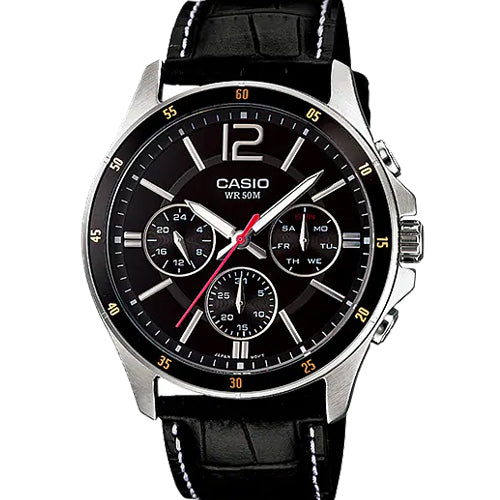 Casio Enticer MTP-1374 series Black Dial Men 43.5mm A834 MTP-1374L-1AV