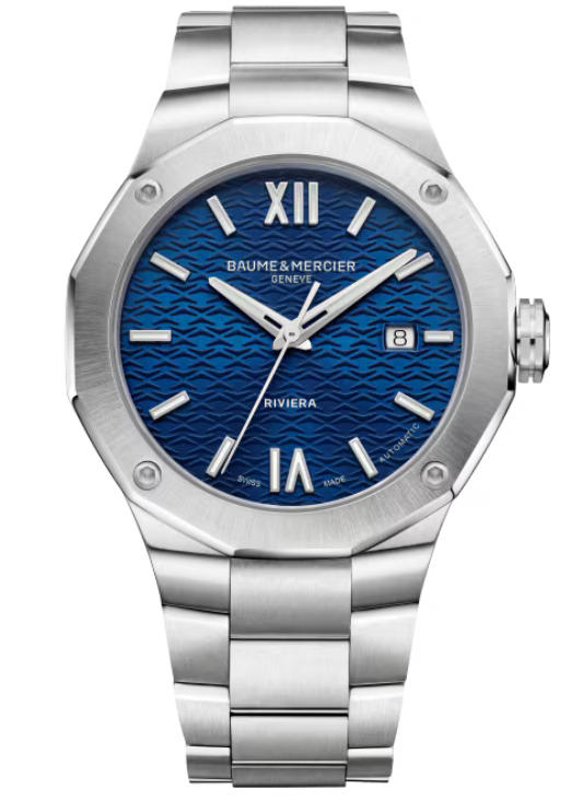 Baume & Mercier Riviera Blue, Satine, Sunray Dial 42mm Men M0A10620