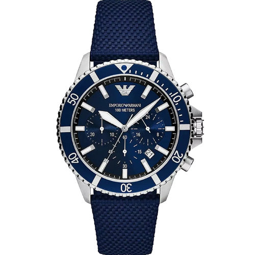 Emporio Armani Diver Blue Dial Men 43.5mm