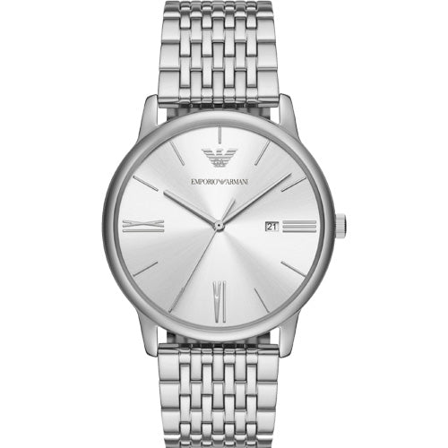 Emporio Armani Minimalist Silver Dial Men 42mm