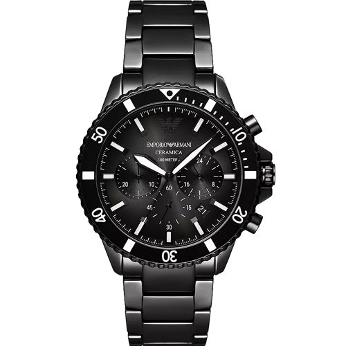 Emporio Armani Ceramica Black Dial Men 43mm