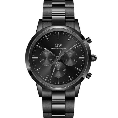 Daniel Wellington Iconic Chronograph Link Onyx B Black Sunray Dial Men 42mm DW00100642