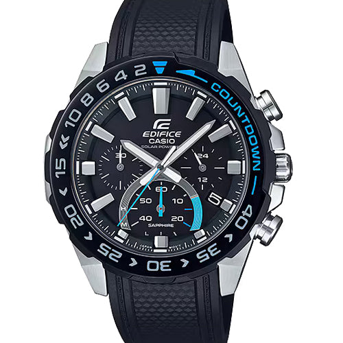 Casio Edifice Solar Powered Chronograph Black Dial Men 47mm ED477 EFS-S550PB-1AV