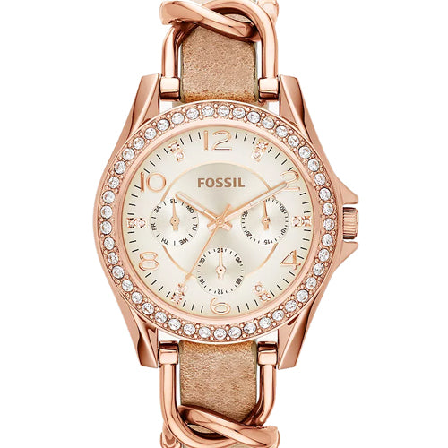 Fossil Riley Beige Dial Women 38mm ES3466