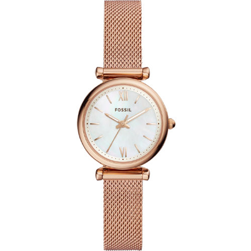 Fossil Carlie Mini White Mother-Of-Pearl Dial Women