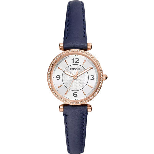 Fossil Carlie Silver Dial Women 28mm
