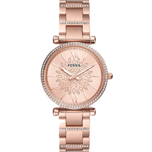 Fossil Carlie Rose Gold Dial Women 35mm