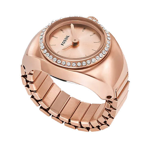 Fossil Ring Rose Gold Dial Unisex 15mm ES5320