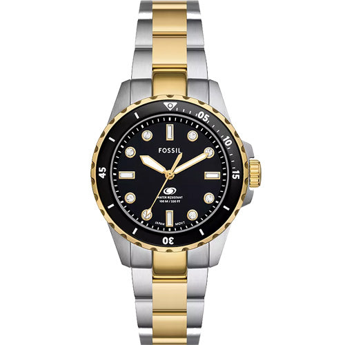 Fossil Blue Dive Black Dial Women 36mm