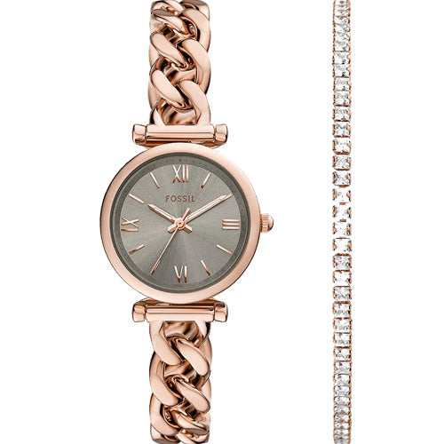 Fossil Carlie Grey Dial Women 28mm ES5378SET