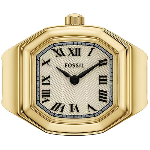 Fossil Harlow Watch Ring Cream Dial Women 16mm ES5446