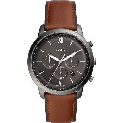 Fossil Neutra Grey Dial & Brown Strap 44 MM Watch for Men