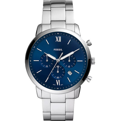 Fossil Neutra Blue Dial & Silver chain Watch for Men
