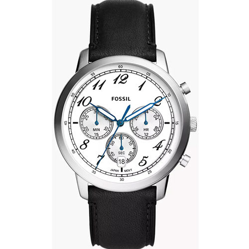 Fossil Neutra White Dial & Black Strap 44 MM Watch for Men