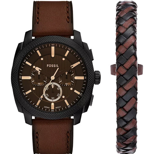 Fossil Machine Black Dial Men 44mm FS6102SET