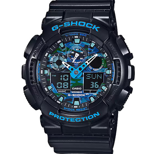 Casio G-Shock GA-100 Series Blue Dial Men 51.2mm G1398 GA-100CB-1A