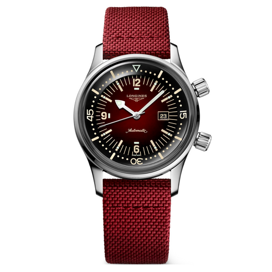 Longines Legend Diver Unisex Watch Bordeaux Dial & Strap