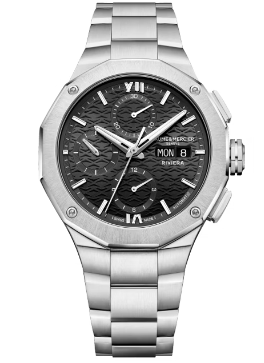 Baume & Mercier Riviera Black, Satine, Sunray Dial 41mm Men M0A10825