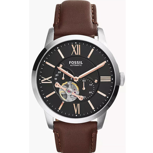 Fossil Townsman Black Dial & Brown Leather Strap Watch for Men