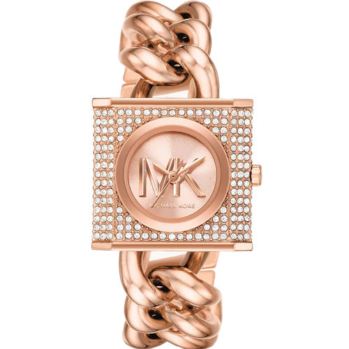 Michael Kors Mk Chain Lock Rose Gold Dial Women 25mm