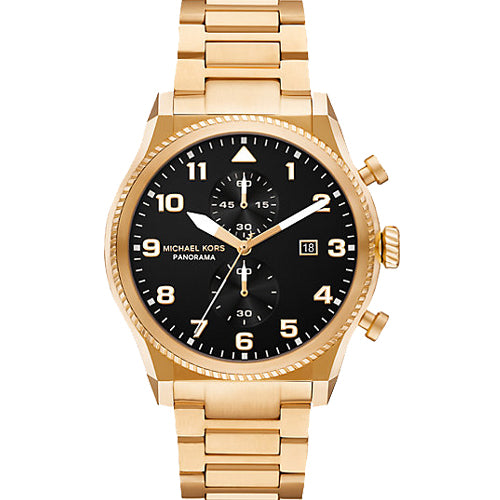 Michael Kors Oversized Panorama Black Dial Men 44mm MK9195